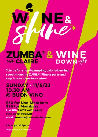Wine & Zumba 11/5/23 10:30am